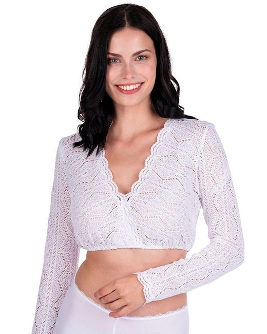 Alpenfee Tracht Red Dirndlbluse