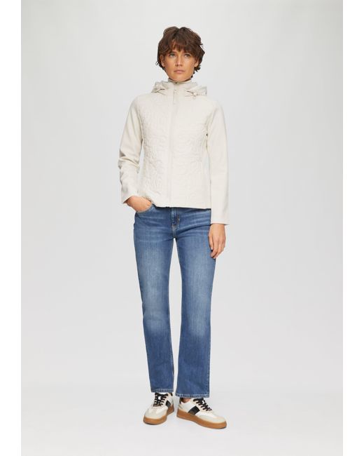 S.oliver White Funktionsjacke Materialmix-Jacke mit Steppmuster im Slim Fit