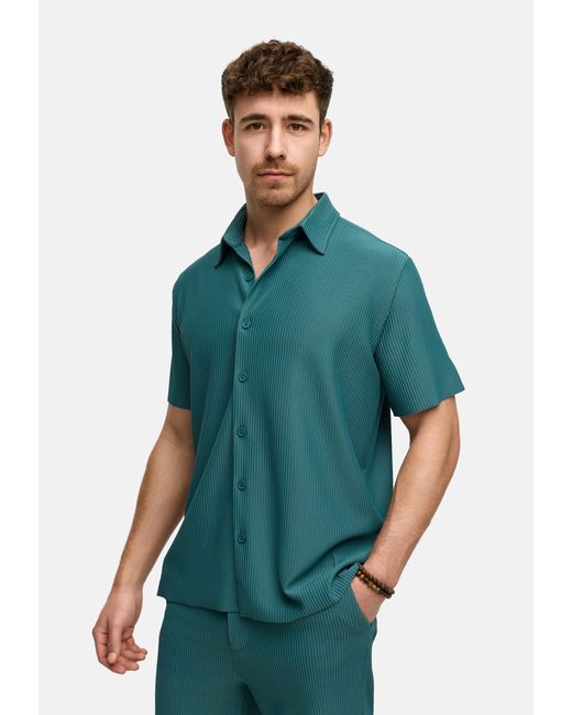 INDICODE Kurzarmhemd INLamgo Kurzarm-Hemd mit feiner Musterung in Green für Herren