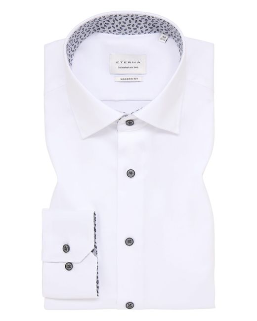 Eterna Langarmhemd in White für Herren