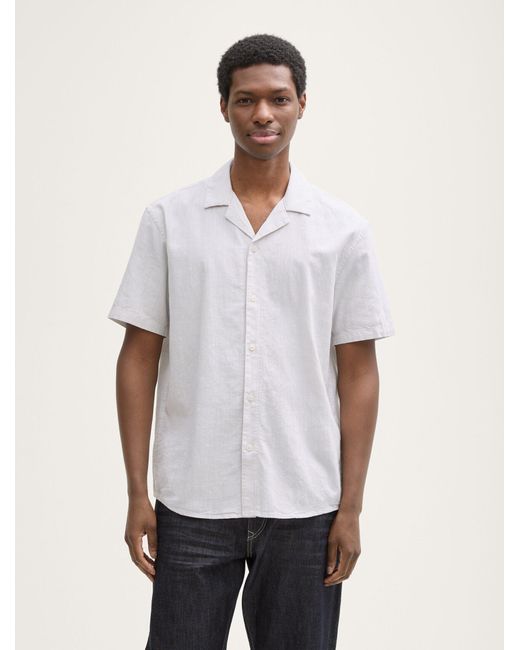 Tom Tailor Relaxed Fit Kurzarmhemd aus Baumwolle in White für Herren