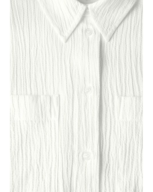 Cecil White Langarmbluse TOS Structured Blouse