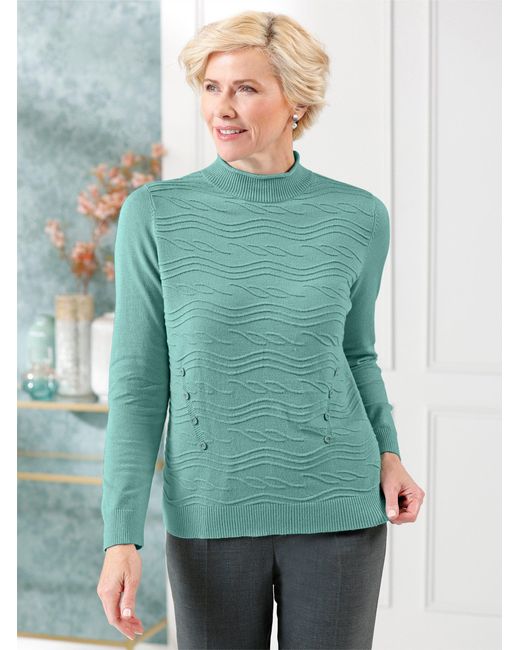 WITT Green Strickpullover Stehkragenpullover