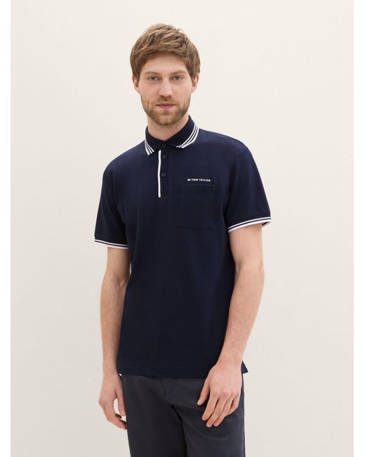 Tom Tailor Poloshirt mit Brusttasche in Blue für Herren