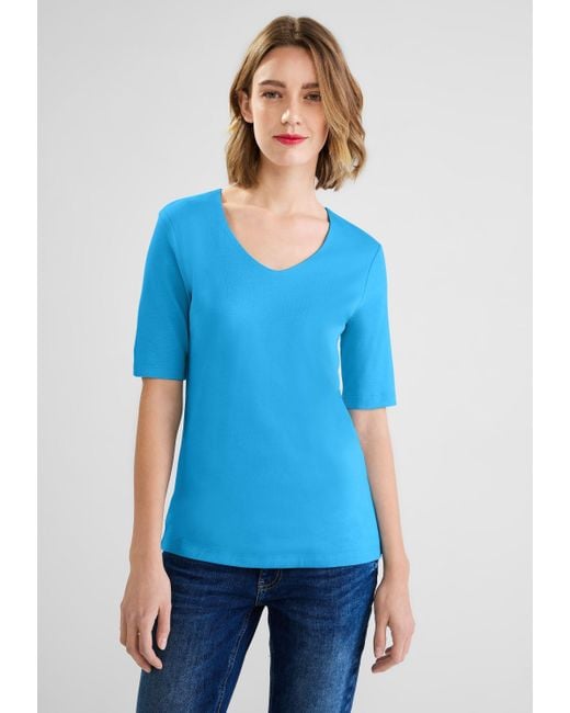 T-Shirt V-Ausschnitt Splash mit Vorhanden (1-tlg) in Lyst Blue One | Nicht DE Street