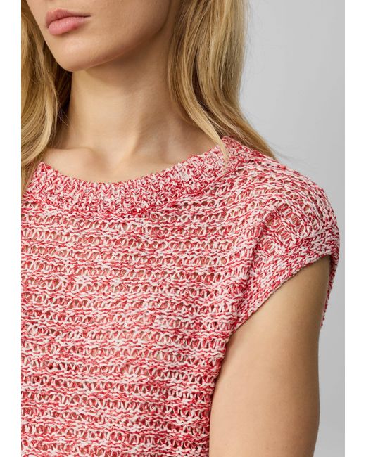 S.oliver Pink Strickpullover Relaxed-Fit-Pullunder aus Ajourstrick