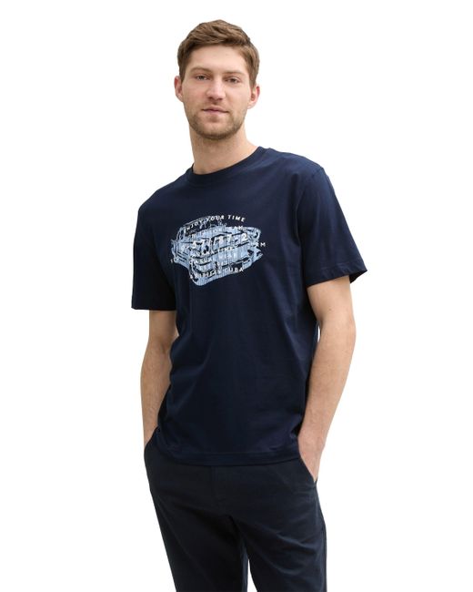 Tom Tailor T-Shirt (Packung, 2-tlg) mit Frontprint in Blue für Herren