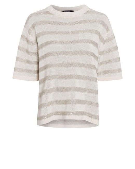 MARC AUREL White Strickpullover Strick beige varied