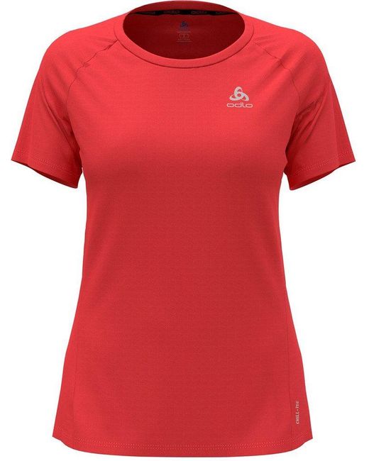Odlo Red T-Shirt /S Crew Neck Essential Chill-Tee