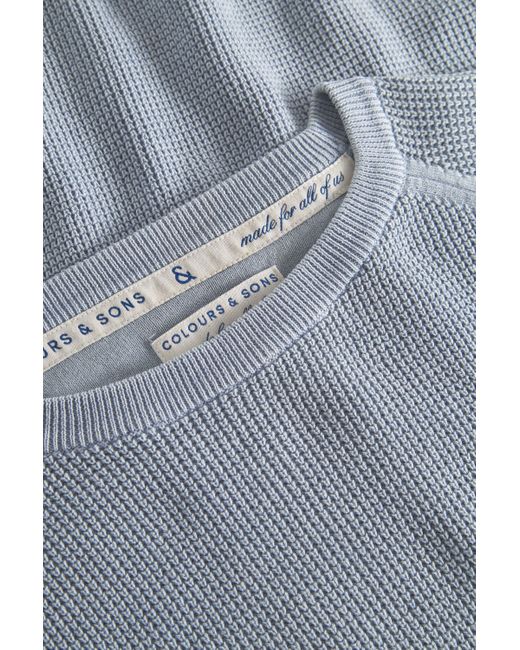 COLOURS & SONS Rundhalspullover in Blue für Herren