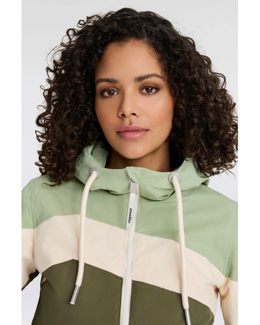 Ragwear Green Funktionsjacke NUGGIE OMBRE O Übergangsjacke aus wasserabweisendem Material