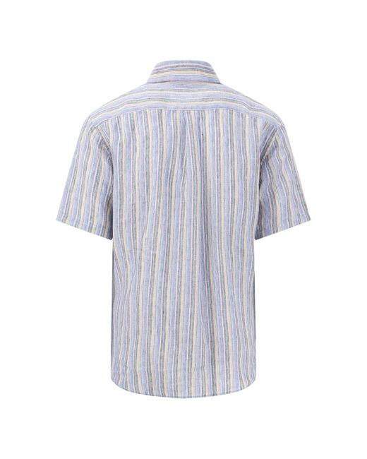 Fynch-Hatton Streifenhemd mit Logoprägung auf der Brusttasche in Gray für Herren