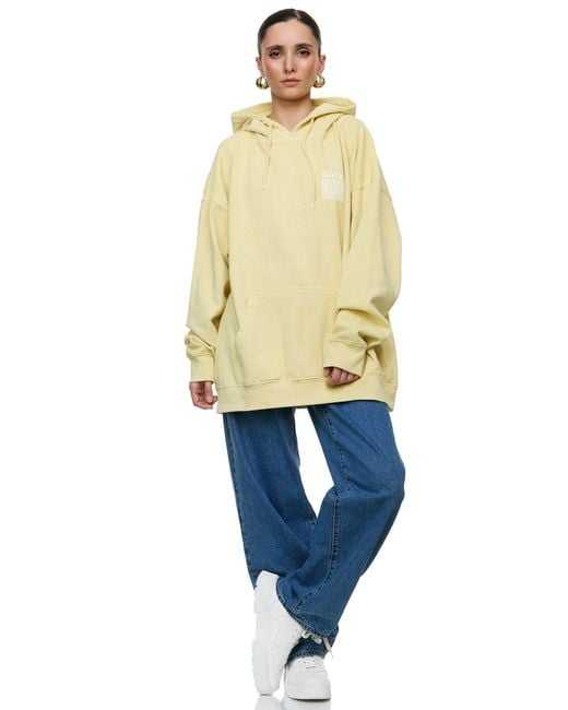 Worldclassca Yellow Oversized Hoodie Kapuzenpullover Sweat PRINT