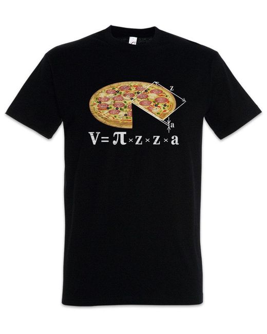 Urban Backwoods Print-Shirt V = Pizza I T-Shirt Lehrer Fun Teacher Professor Nerd Geek in Black für Herren