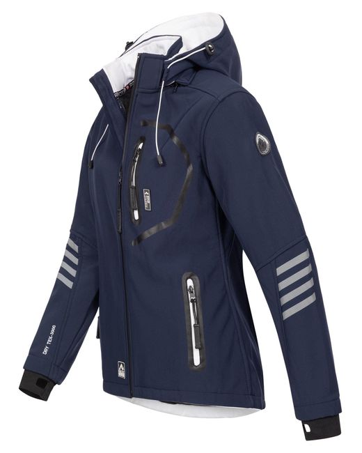 Arctic Seven Blue Softshelljacke ASNicolia funktionale Outdoorjacke mit abnehmbarer Kapuze