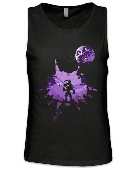 Urban Backwoods Tanktop Anime Mask Ärmelloses T-Shirt Majora Horror Kid Zelda Game Fantasy Kult Legend Link nerd in Black für Herren