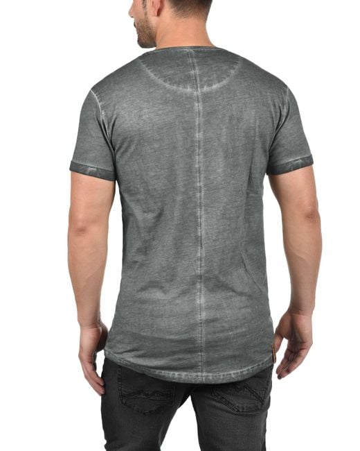 Solid Rundhalsshirt SDTerick Kurzarmshirt in Oil-Wash-Optik in Gray für Herren