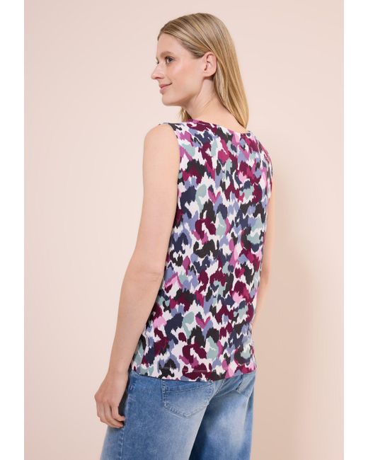 Cecil Blue T-Shirt mit U-Boot-Ausschnitt