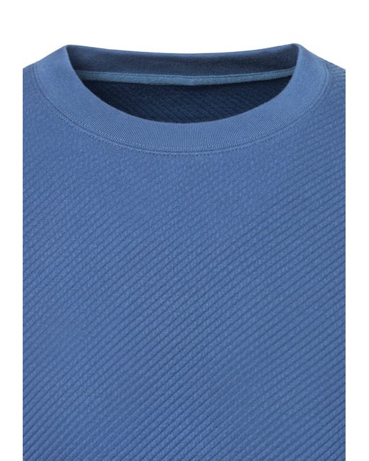 John Devin Langarm, Sweatshirt mit Struktur, Rundhals, Baumwollmischung in Blue für Herren