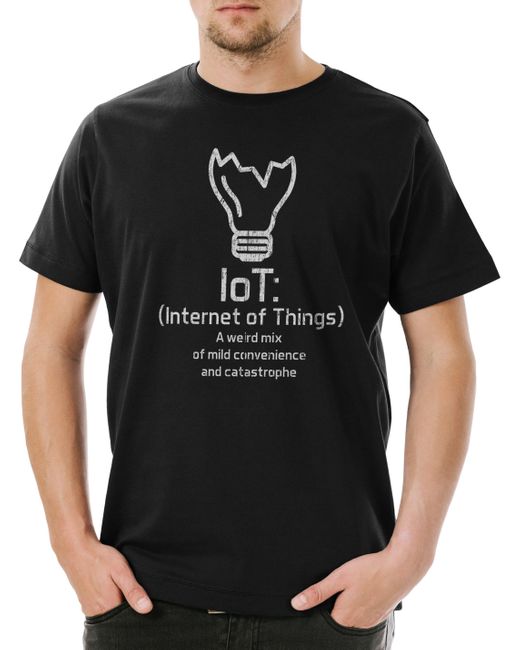 Urban Backwoods Print- Internet Of Things I T-Shirt IoT M2M Machine 5G Connectivity in Black für Herren