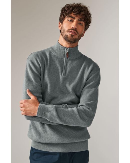 Next Regular Fit Premium-Troyer aus 100 % Baumwolle (1-tlg) in Gray für Herren