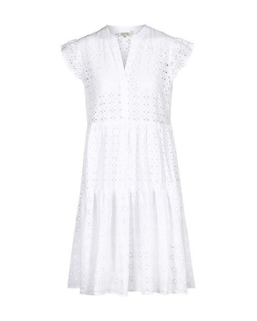 Herrlicher White Spitzenkleid Susanne Dress Cotton Lace 100% Baumwolle