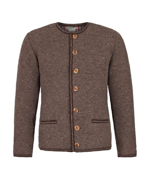 OS-Trachten Isar- Trachtenstrickjacke Trachten Strickjacke in Brown für Herren