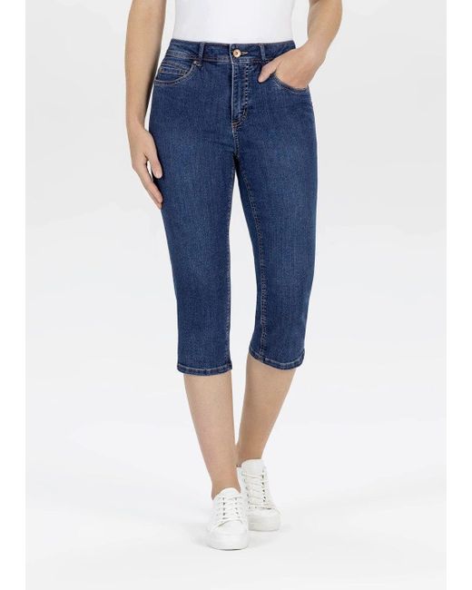 SteHmann Blue Caprijeans Melli-480W in Powerstretch Denim