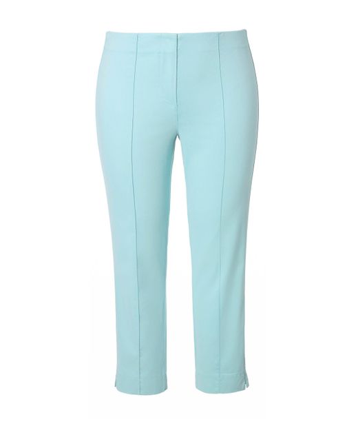 Ulla Popken Blue Funktionshose Hose schmales Bein Elastikbund Biesen Schlitze