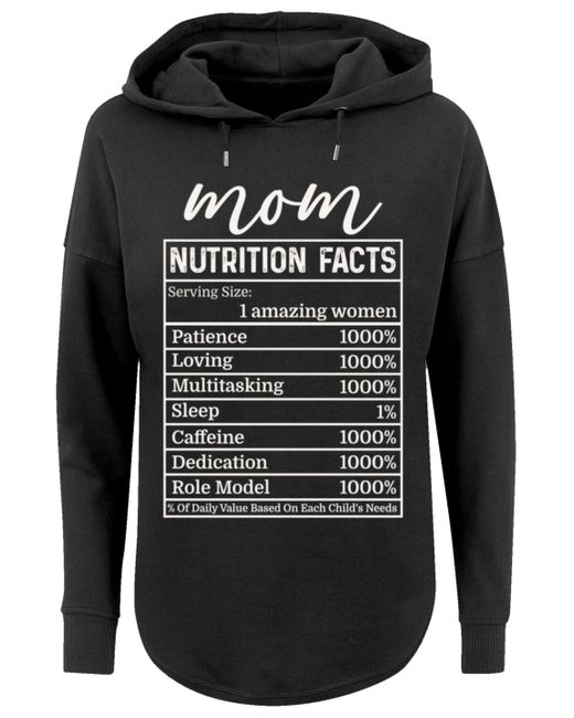 F4NT4STIC Gray Kapuzenpullover Muttertag Mama Nährwerte Lustig weiss Premium Qualität