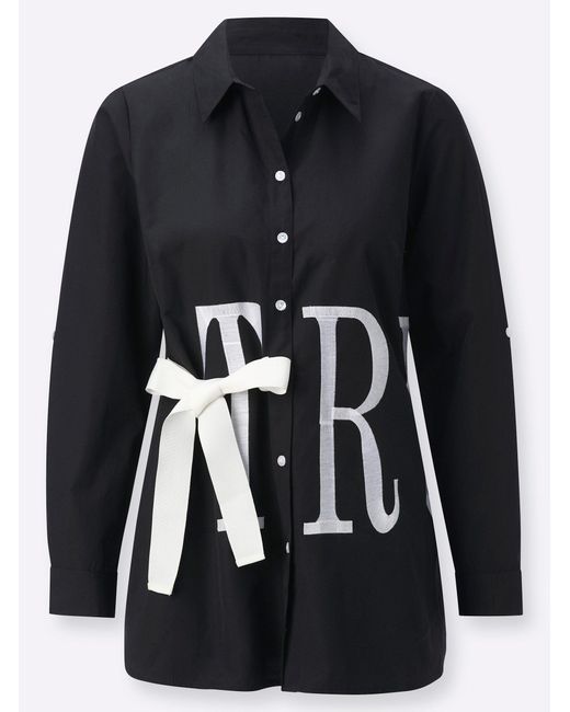 WITT Black Klassische Bluse Longbluse