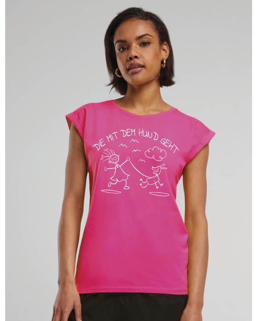 Youth Designz Pink Print- Die Hund Geht" T-Shirt Statement Geschenk Motiv mit stylischen Frontprint für Frauen