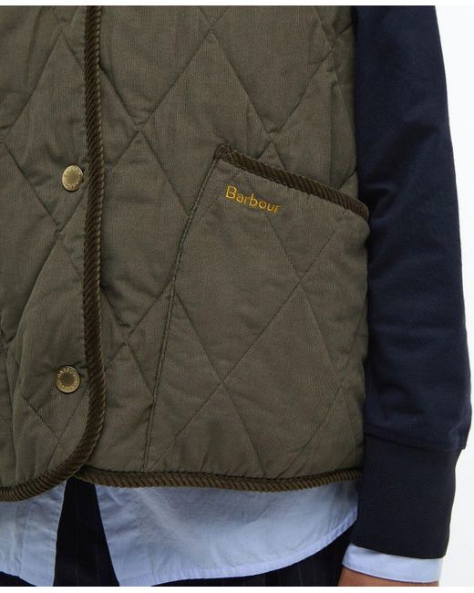 Barbour Green Steppweste Cordsteppweste Cecily