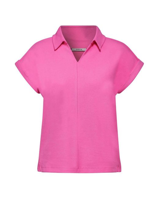 Cecil Pink Sweatshirt Short Sleeve Poloshirt