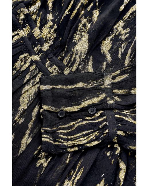 Next Black Midikleid Gestuftes Boho-Minikleid mit langen Ärmeln (1-tlg)