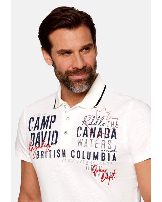 Camp David Poloshirt Kurzarmshirt (-tlg., 1) in White für Herren