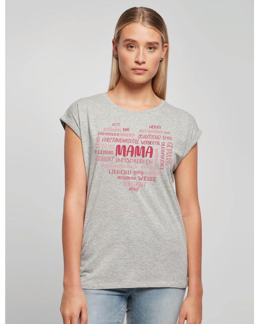 Youth Designz Gray Print-Shirt "Mama Herz Liebe" T-Shirt Statement oder Geschenk Frauen Motiv mit stylischen und süßen Aufdruck