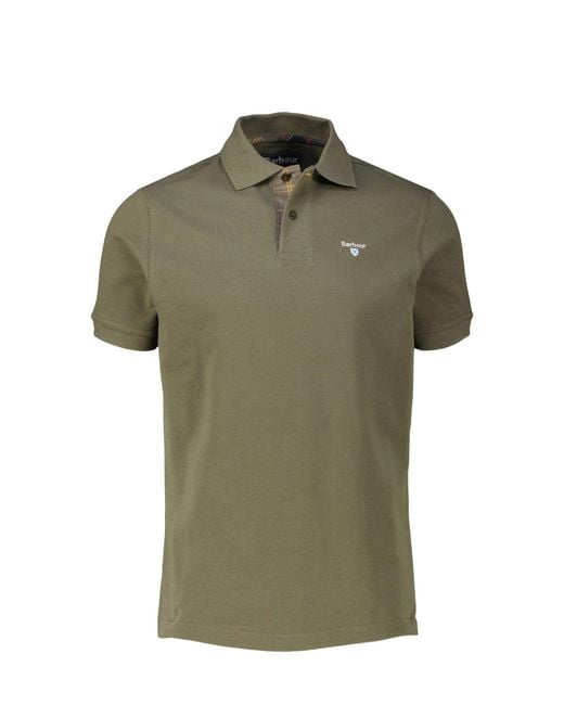 Barbour Poloshirt TARTAN PIQUE Tailored Fit in Green für Herren
