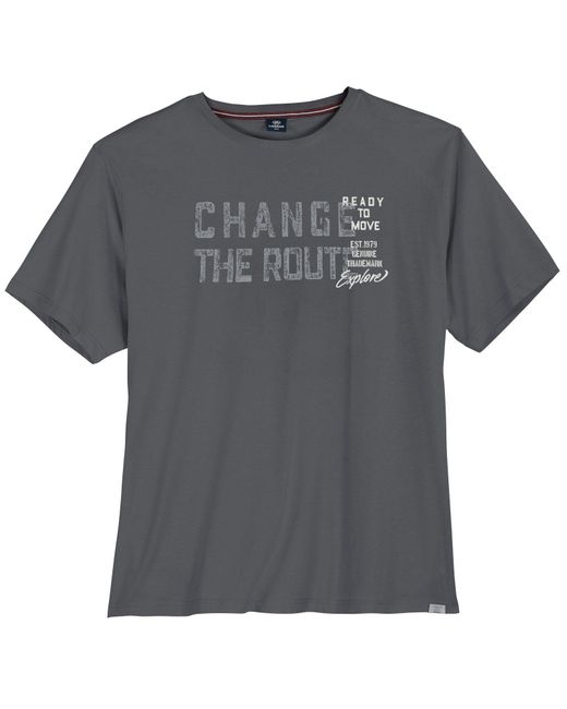 Lerros Rundhalsshirt XXL T-Shirt grau Frontprint CHANGE THE ROUTE in Gray für Herren