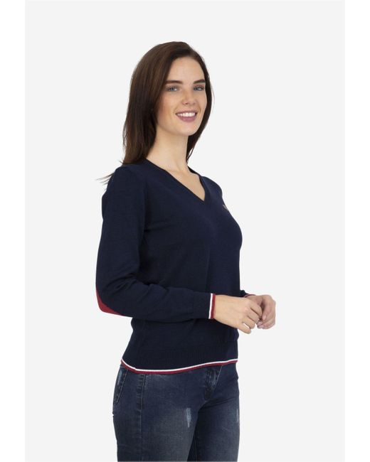 Sir Raymond Tailor Blue Strickpullover Pergusars mit elegantem V-Ausschnitt