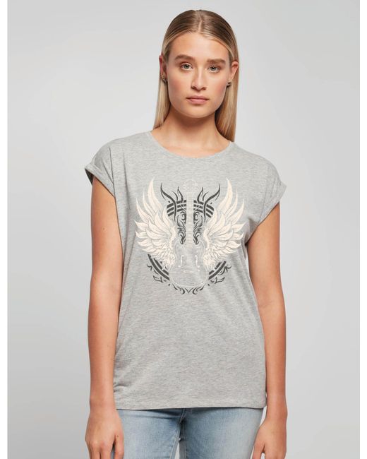 Youth Designz Gray Print- "Gitarre Flügel" T-Shirt Statement Geschenk Motiv mit stylischen Aufdruck für Frauen