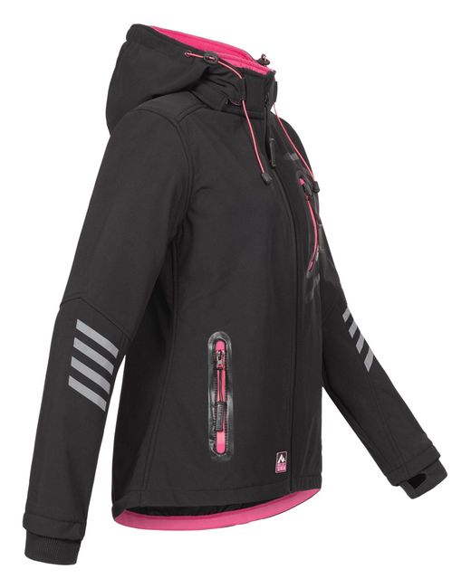 Arctic Seven Black Softshelljacke ASNicolia funktionale Outdoorjacke mit abnehmbarer Kapuze