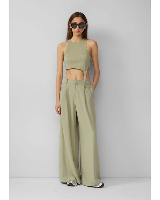 QS Green Shirttop Ripptop mit Schnallendetail, x Vanessa Mai