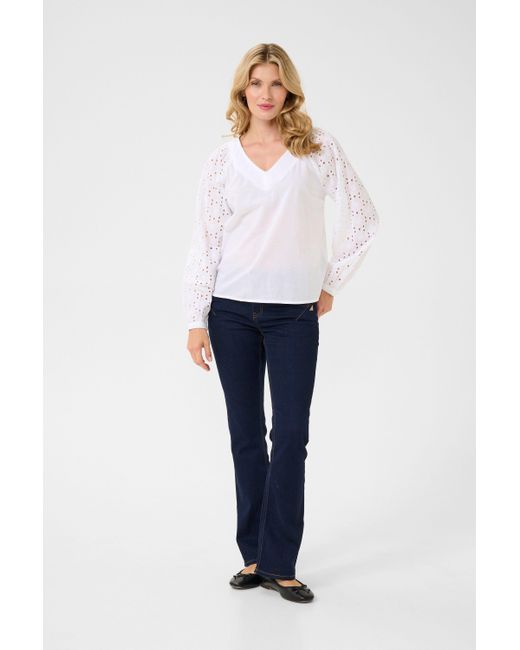 Cream White Langarmbluse Langarm-Bluse CRVera
