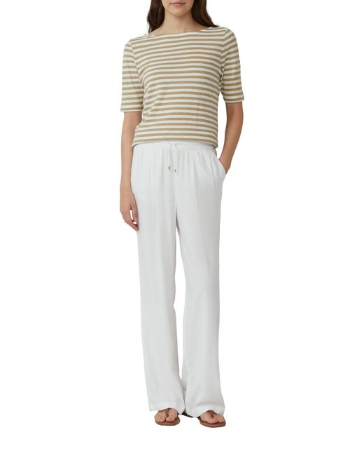 S.oliver White Leinenhose mit Elastikbund