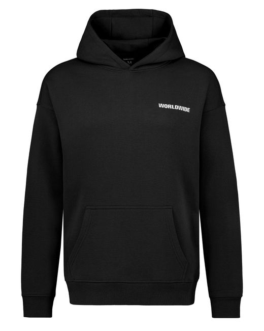 Sublevel Hoodie mit Weltmotiv und Kängurutasche Sweat WORLDWIDE in Black für Herren
