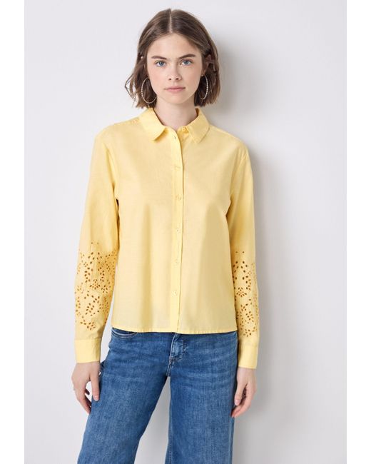 STREET ONE STUDIO Yellow Hemdbluse aus reiner Baumwolle