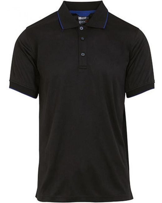 Regatta Rundhalsshirt Navigate Short Sleeve Polo Poloshirt in Black für Herren