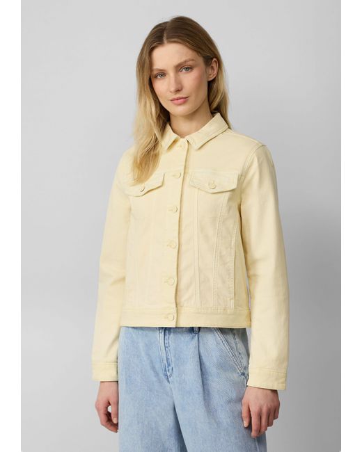 S.oliver Natural Funktionsjacke Elastische Jeansjacke mit seitlichen Eingrifftaschen Ziernaht