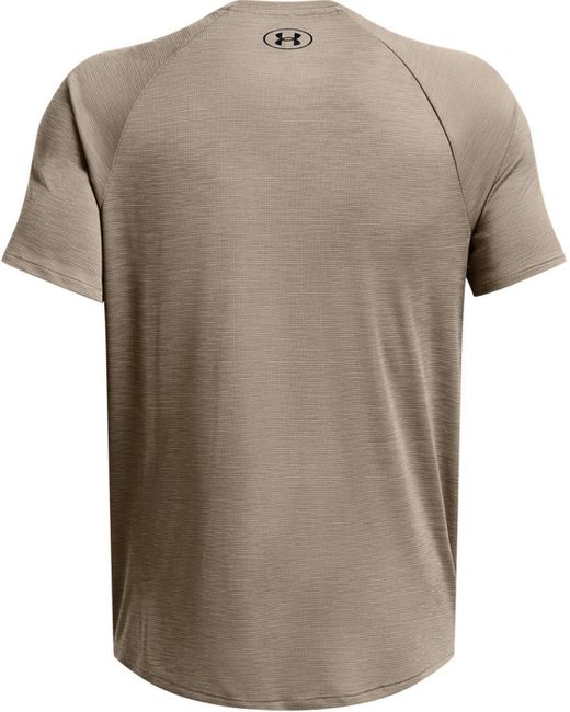 Under Armour ® Kurzarmshirt UA TECH TEXTURED SS TAUPE DUSK in Brown für Herren